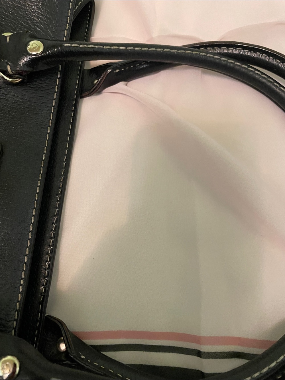 kate spade Black Leather Tote with Gold Logo Plate - Picture 6 of 11